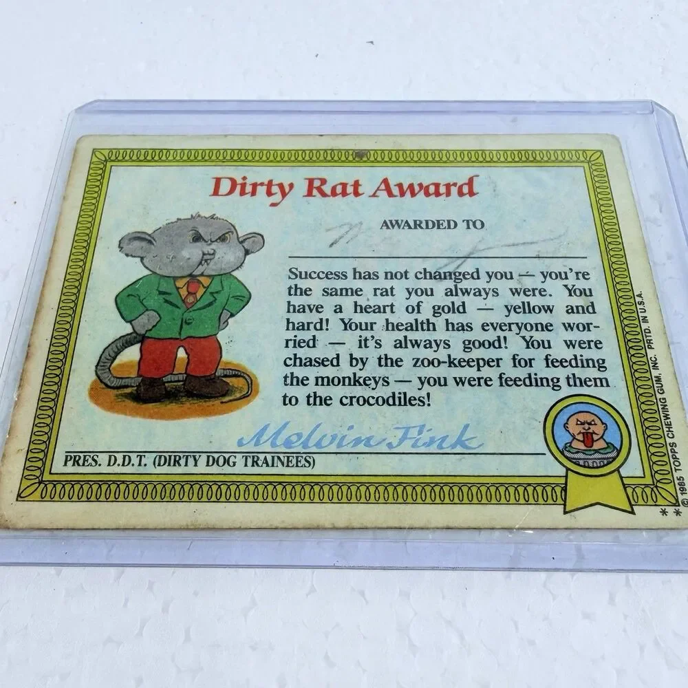 Vintage Topps Garbage Pail Kids Bony Joanie & Geeky Gary 1985 Cards With Cases